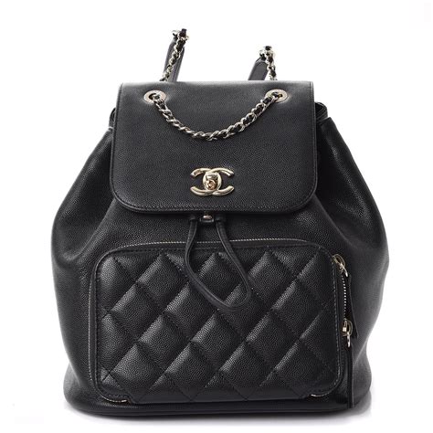 chanel caviar quilted multi chain backpack black|Chanel Black Quilted Caviar Leather Backpack Bag .